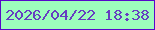 文字の大きさ：5、枠の色：5708ca、背景の色：9cfdbc、文字の色：663dc1 無料ブログパーツのブログ時計