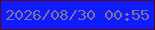 文字の大きさ：3、枠の色：570919、背景の色：101bfc、文字の色：7b749b 無料ブログパーツのブログ時計