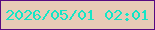文字の大きさ：1、枠の色：570981、背景の色：e7cab6、文字の色：14e6c6 無料ブログパーツのブログ時計