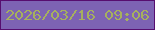 文字の大きさ：1、枠の色：570e6f、背景の色：7d63b3、文字の色：a6b05e 無料ブログパーツのブログ時計