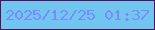 文字の大きさ：4、枠の色：570f5a、背景の色：70c6ef、文字の色：7d88fd 無料ブログパーツのブログ時計