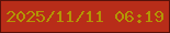 文字の大きさ：5、枠の色：57120a、背景の色：b82d19、文字の色：b39505 無料ブログパーツのブログ時計