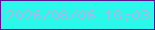 文字の大きさ：2、枠の色：571594、背景の色：2af8eb、文字の色：a6baea 無料ブログパーツのブログ時計