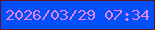 文字の大きさ：3、枠の色：571625、背景の色：014ff9、文字の色：e581ea 無料ブログパーツのブログ時計