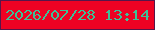 文字の大きさ：2、枠の色：57164a、背景の色：ee0223、文字の色：3cc197 無料ブログパーツのブログ時計