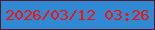 文字の大きさ：1、枠の色：57172f、背景の色：2f89d3、文字の色：fa0f0a 無料ブログパーツのブログ時計