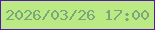 文字の大きさ：5、枠の色：5717aa、背景の色：bbea84、文字の色：7aa67a 無料ブログパーツのブログ時計