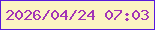 文字の大きさ：4、枠の色：5719dd、背景の色：fbf3c3、文字の色：a334b6 無料ブログパーツのブログ時計