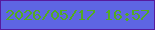 文字の大きさ：3、枠の色：571a9e、背景の色：5e65e3、文字の色：53ab21 無料ブログパーツのブログ時計