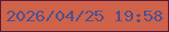 文字の大きさ：1、枠の色：571b3a、背景の色：d1624a、文字の色：495092 無料ブログパーツのブログ時計