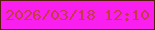 文字の大きさ：4、枠の色：571e0e、背景の色：f91fef、文字の色：c63946 無料ブログパーツのブログ時計