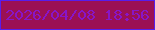 文字の大きさ：4、枠の色：571eec、背景の色：9b1055、文字の色：8815c8 無料ブログパーツのブログ時計