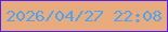 文字の大きさ：1、枠の色：571ef1、背景の色：e8ab7d、文字の色：52a2ef 無料ブログパーツのブログ時計