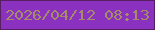 文字の大きさ：5、枠の色：571f61、背景の色：8b31c0、文字の色：a58b69 無料ブログパーツのブログ時計