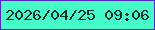 文字の大きさ：3、枠の色：5725c4、背景の色：44fbc9、文字の色：0d2f2d 無料ブログパーツのブログ時計