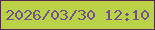 文字の大きさ：4、枠の色：572747、背景の色：b9d248、文字の色：735292 無料ブログパーツのブログ時計