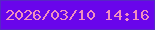 文字の大きさ：2、枠の色：5727c5、背景の色：6905eb、文字の色：f08fbf 無料ブログパーツのブログ時計
