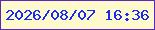 文字の大きさ：5、枠の色：5728c0、背景の色：fffacb、文字の色：162af8 無料ブログパーツのブログ時計