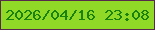 文字の大きさ：1、枠の色：57294b、背景の色：90d927、文字の色：19820d 無料ブログパーツのブログ時計