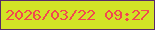 文字の大きさ：5、枠の色：572a6a、背景の色：d2e326、文字の色：f2494f 無料ブログパーツのブログ時計