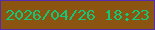 文字の大きさ：3、枠の色：572cac、背景の色：8c5411、文字の色：18c576 無料ブログパーツのブログ時計