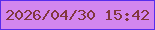 文字の大きさ：1、枠の色：572cec、背景の色：d386ee、文字の色：81373f 無料ブログパーツのブログ時計