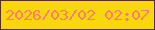 文字の大きさ：3、枠の色：573028、背景の色：fad70b、文字の色：fd7e70 無料ブログパーツのブログ時計