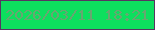 文字の大きさ：5、枠の色：573561、背景の色：0ddf5e、文字の色：67a770 無料ブログパーツのブログ時計
