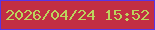 文字の大きさ：3、枠の色：5735e6、背景の色：c22e43、文字の色：bcd35d 無料ブログパーツのブログ時計