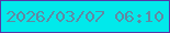文字の大きさ：3、枠の色：5736a6、背景の色：01e9eb、文字の色：6188a2 無料ブログパーツのブログ時計
