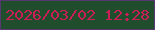 文字の大きさ：2、枠の色：573770、背景の色：204d2c、文字の色：cb1e58 無料ブログパーツのブログ時計