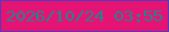 文字の大きさ：5、枠の色：5739ba、背景の色：e51374、文字の色：27828e 無料ブログパーツのブログ時計