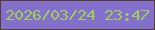 文字の大きさ：4、枠の色：573a32、背景の色：836fcc、文字の色：a5cd56 無料ブログパーツのブログ時計