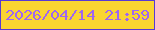 文字の大きさ：5、枠の色：573ad4、背景の色：fad530、文字の色：9f66f2 無料ブログパーツのブログ時計