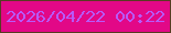 文字の大きさ：1、枠の色：573c22、背景の色：e20887、文字の色：b859f9 無料ブログパーツのブログ時計