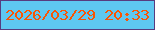 文字の大きさ：4、枠の色：573c7f、背景の色：5ec8f1、文字の色：f95504 無料ブログパーツのブログ時計