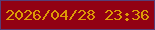 文字の大きさ：4、枠の色：573e76、背景の色：920113、文字の色：dd9a06 無料ブログパーツのブログ時計