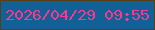 文字の大きさ：5、枠の色：574015、背景の色：116197、文字の色：f7398f 無料ブログパーツのブログ時計
