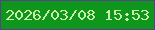文字の大きさ：1、枠の色：57408c、背景の色：0e971c、文字の色：c8eea8 無料ブログパーツのブログ時計