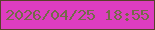 文字の大きさ：5、枠の色：57412a、背景の色：dd3dc1、文字の色：746a49 無料ブログパーツのブログ時計