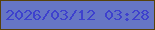 文字の大きさ：3、枠の色：574209、背景の色：6676c5、文字の色：3e41cd 無料ブログパーツのブログ時計