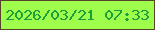 文字の大きさ：1、枠の色：57422c、背景の色：9ffd4b、文字の色：1b9e3e 無料ブログパーツのブログ時計