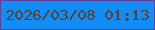 文字の大きさ：2、枠の色：57439d、背景の色：128cf7、文字の色：554131 無料ブログパーツのブログ時計