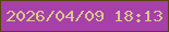 文字の大きさ：2、枠の色：57440b、背景の色：a740a8、文字の色：d5c98b 無料ブログパーツのブログ時計