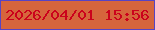 文字の大きさ：1、枠の色：5744c3、背景の色：d6653c、文字の色：cb021c 無料ブログパーツのブログ時計