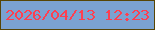 文字の大きさ：4、枠の色：574505、背景の色：7ba2d1、文字の色：fe3f50 無料ブログパーツのブログ時計
