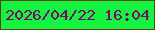 文字の大きさ：5、枠の色：574509、背景の色：14f340、文字の色：7b0869 無料ブログパーツのブログ時計