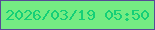 文字の大きさ：3、枠の色：574b96、背景の色：75ec83、文字の色：15cf77 無料ブログパーツのブログ時計