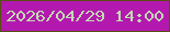文字の大きさ：2、枠の色：574f10、背景の色：b319af、文字の色：c2dab0 無料ブログパーツのブログ時計
