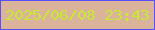 文字の大きさ：2、枠の色：574ffb、背景の色：dbb39a、文字の色：c6e931 無料ブログパーツのブログ時計